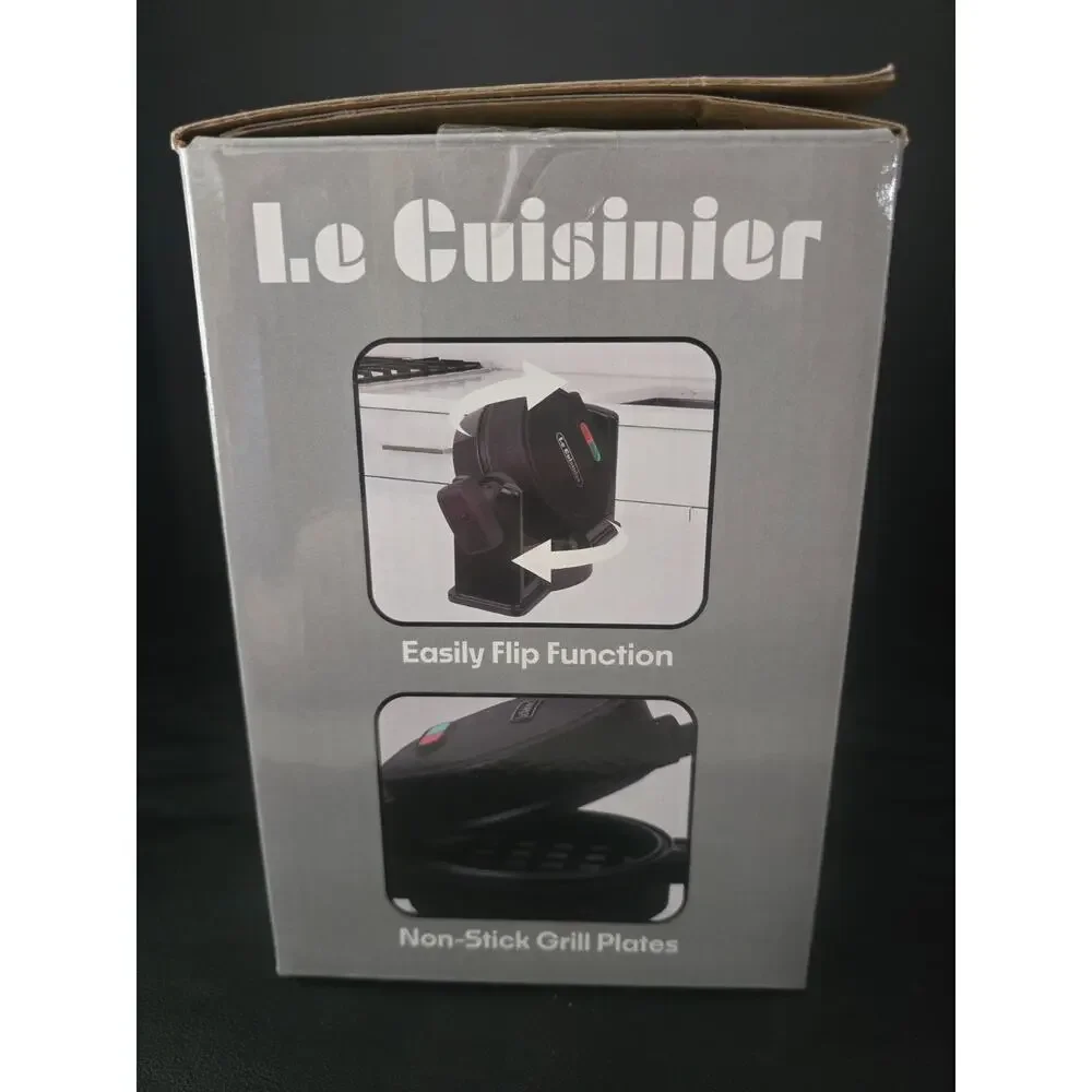 LE CUISINIER ROTATING BELGIUM WAFFLE MAKER NEW Open box Non-Stick